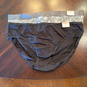 Cacique Black and Gray Women's Panties Two pair 10/12